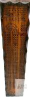 very cool Vintage Extra-Large Wooden Cribbage Board, 4-Player, 48" x 12", Ornate Carved Edges