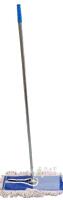 Commercial 24" Dust Mop with Blue Cotton Head & 60" Aluminum Handle, Rectangular, Blue Grip