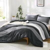 New FULL Size Litanika Comforter Sets Black White Grey - 3 Pieces Lightweight Bedding Set, All Season Down Alternative Comforter (1 Comforter, 2 Pillowcases)