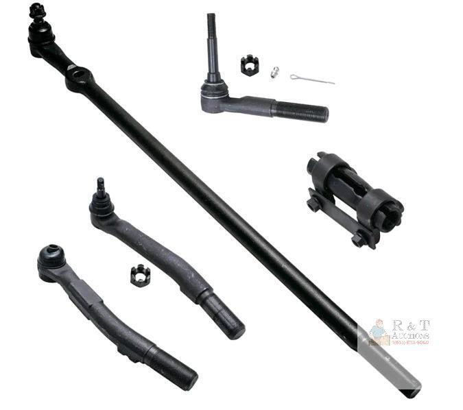 New 4WD Front 5pc Tie Rods Kit for 2005-2016 Ford F-250 F-350 Super Duty Outer Tie Rod Ends Adjusting Sleeve Drag Link & Pitman Arm Suspension Kit Replacement