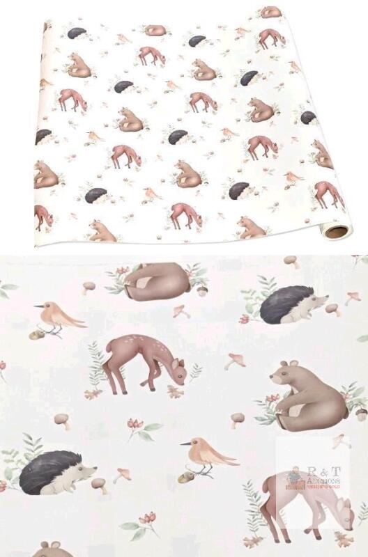 New Woodland Creatures Wrapping Paper, 17" &times; 33ft