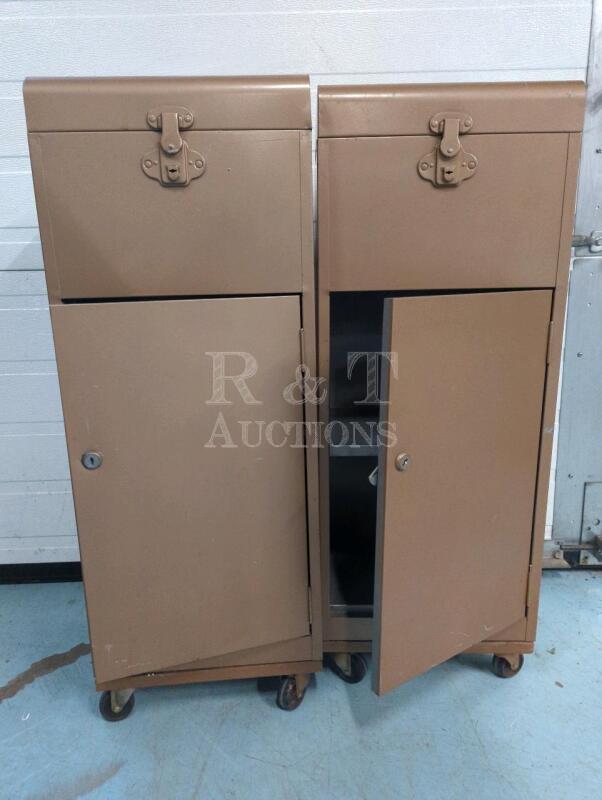 2 Locking Cabinets with Top Hatch