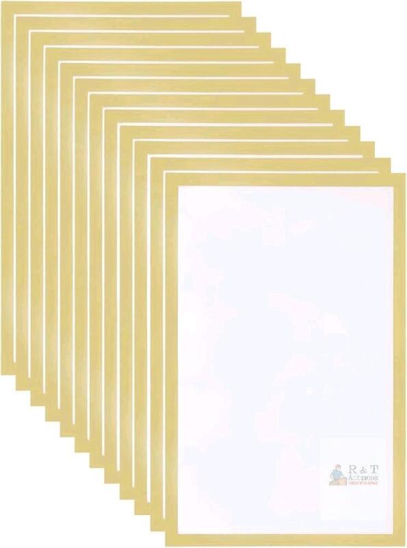 New MECCANIXITY 12pcs Self Adhesive Magnetic Poster Frame Wall Sign Holder, 11"x17" Magnetic Picture Frame Document Display Window Sign Wall Mount for Home Office Store Restaurant,Gold