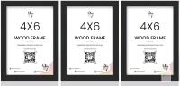 3 New 97 Decor Picture Frame - Black Picture Frames 4x6 for Wall Mounting, 4x6 Frame Wood, Natural Wood 4x6 Photo Frame, Wooden 4 By 6 Poster Frame