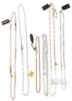 6 Vintage NOS Signed D'ORLAN Necklaces Chains, 16" - 30.5" Long