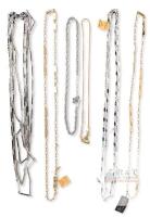 6 Vintage NOS Signed D'ORLAN Necklaces Chains, 16" - 50" Long