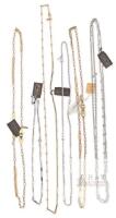 6 Vintage NOS Signed D'ORLAN Necklaces Chains, 15" - 52" Long