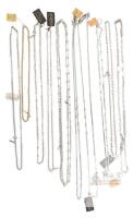 10 Vintage NOS D'ORLAN Necklaces Chains, Signed & Unsigned, 14.5" - 50" Long