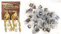 48 Pairs Vintage NOS D'ORLAN Identical Pierced Earrings, 14K Gold Wires, 1.25" Long