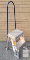 Louisville Ladder 2-Step Aluminum Step Stool with Handrail, 300 lb Capacity excellent condition