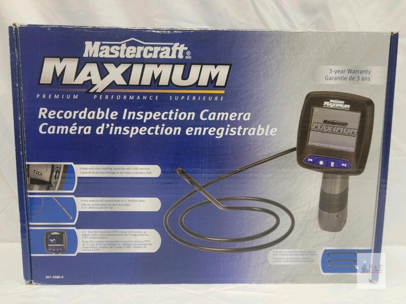 Mastercraft Maximum Premium Inspection Camera, 9mm Waterproof Head, 5ft Flexible Cable, 3.5" LCD