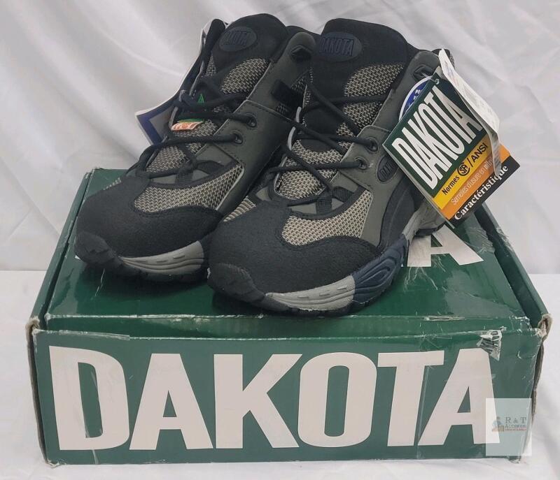 Dakota 30002MD Men's Steel Toe Safety Shoes, Size 9.5 EE, Grey/Black, New with Tags