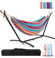New Hammock with Stand, Ohuhu Double Hammock with Space Saving Steel Stand & Pillow 2 Person Hammocks with Portable Carrying Bag