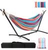 New Hammock with Stand, Ohuhu Double Hammock with Space Saving Steel Stand & Pillow 2 Person Hammocks with Portable Carrying Bag