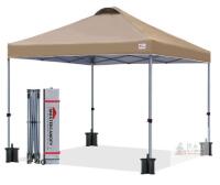 MasterCanopy 10x10 ft Pop-Up Canopy Tent, Straight Leg, Vented Roof, Carry Bag, Sandbags
