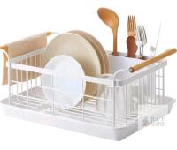 New Yamazaki Home Dish Drying Rack &ndash; Modern White Dish Rack for Kitchen Counter with Removable Drainer Tray and Cutlery Holder . Retail $135 . High Rating