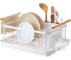 New Yamazaki Home Dish Drying Rack &ndash; Modern White Dish Rack for Kitchen Counter with Removable Drainer Tray and Cutlery Holder . Retail $135 . High Rating