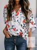 New Size SM Women's AOISAGULA Women&rsquo;s Drape V Neck Blouses 3/4 Sleeve Tops Chiffon Elegant Shirts for Summer Business Casual GreenRed