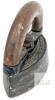 Antique JAS SMART MFG Co, Brockville Ont Sad Iron, Thick Wooden Handle, Cast Iron Base, Handle Releases Well, 5" Tall