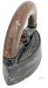 Antique JAS SMART MFG Co, Brockville Ont Sad Iron, Thick Wooden Handle, Cast Iron Base, Handle Releases Well, 5" Tall - 2