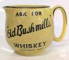 Rare Vintage J A Campbell, Belfast 'Ask for Bushmills Whiskey' Pub Jug Made in England by Crown Ducal,3.8" Tall, Crazing, Chips & Crack Present - 2