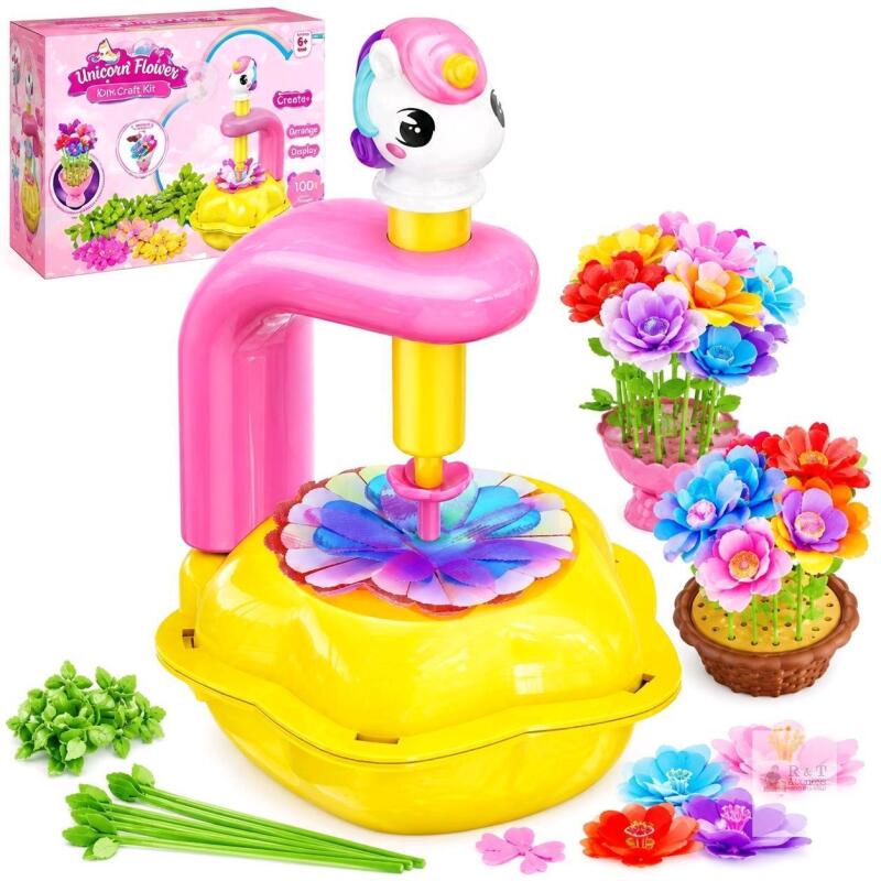 New Osllate Craft Kids DIY Unicorn Bouquet Making Artificial Flower Assembly Kit For Kids Ages 3+