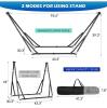 New DlandHome Adjustable Hammock with Stand,2 Person Hammocks with 1 Hammock&1 Hanging Chair,Versatile 2-in-1,Multi-Functional Double Hammock for Camping Garden Patio Indoor(Blue-Green) - 3