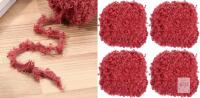 New 33yds Fluffy Yarn, 4 Skeins Fuzzy Yarn Faux Fur Yarn Crochet Soft Polyester Plush Fur Eyelash for Crocheting Knit Blanket Rug Sweater Scarf Hat Bear Craft, Red