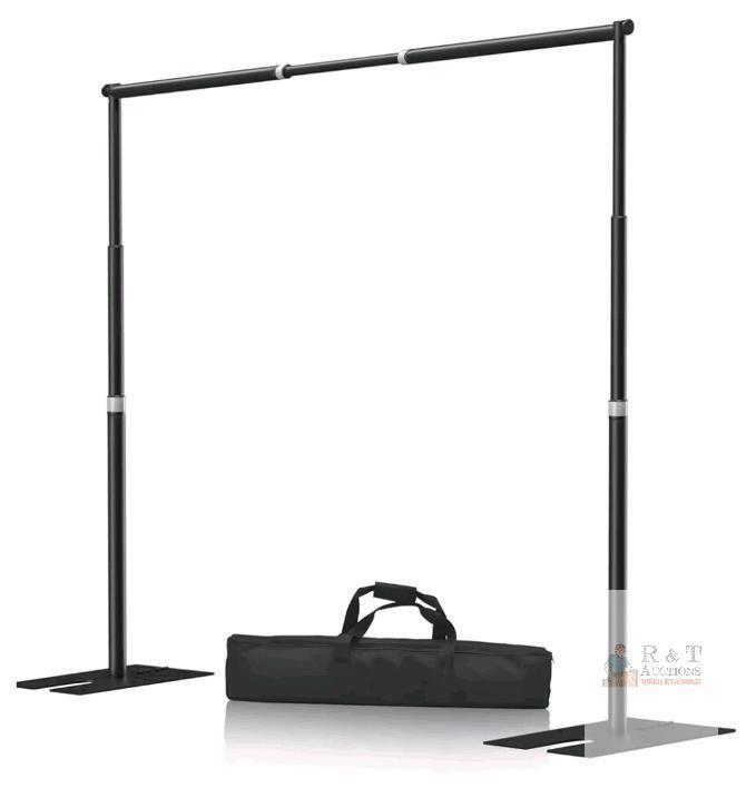 10ft.&times;10ft. Backdrop Stand , Pipe and Drape Backdrop Stand Kit - Adjustable Photo Backdrop Stand with Metal Steel Base, Heavy Duty Backdrop Stand . ***Missing 6 Bolts***