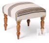 New Handmade Jute Ottoman Stool with Wooden Legs