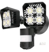 SANSI Bright Series 54W Dual Head 6000 Lumen Motion Sensor LED Security Light, Wired, Black
