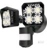 SANSI Bright Series 54W Dual Head 6000 Lumen Motion Sensor LED Security Light, Wired, Black