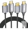 UANTIN 2-Pack 4K DisplayPort to HDMI Cable 6Ft Long 1080P@120Hz ,1440P/2K@60Hz Uni-Directional DP to HDMI Male Braided Cord Display Port to HDMI Cable
