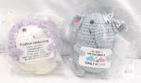 Handmade Crocheted Plush Toys &ndash; Positive Hedgehog & Mint Elephant Family