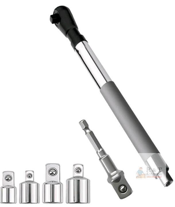 Offset Extension Wrench Impact for Electric Drill, with 4 Socket Adapters and 1/2&lsquo;&rsquo; Drill Adapter
