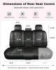New Huidasource Leather Back Row Seat Covers, Waterproof Rear Split Bench Car Seat Covers, Vehicle Seat Cushion Cover Protector Universal Fit for Most Cars Sedan SUV Pickup Truck(Back Row/Black) - 2