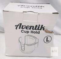 Aventik Cup Hold (Large) &ndash; Black, Adjustable Clamp, Fits Bottles/Mugs up to 3.85" Diameter