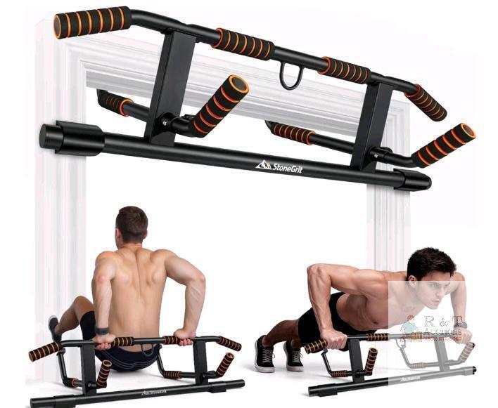 StoneGrit Multi-Grip Doorway Pull-Up Bar, 500 lbs Capacity, Adjustable Width 21.65&ndash;36.22 in NEW