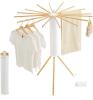 Collapsible Rotary Clothes Drying Rack with 16 Arms, 48" x 44" x 44", 66 lb Capacity