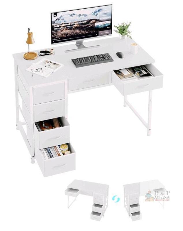 MUTUN Computer Desk with 6 Drawers, 39'' . Some Assembly Required