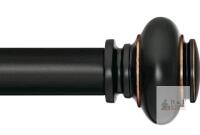 4 New 255" Black Curtain Rod Adjustable Length, Heavy Duty, Diameter 7/8 inch, Decorative Finials