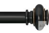 3 New 18"-92" / 120"-170" Black Curtain Rod Adjustable Length 2 Pack, Heavy Duty, Diameter 7/8 inch, Decorative Finials
