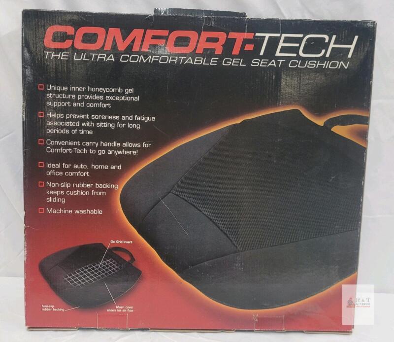 Comfort-Tech Gel Seat Cushion, Honeycomb Gel, Non-Slip, Machine Washable, Carry Handle