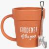 Gardener of the Year Ceramic Mug with Shovel Spoon, 11 oz Capacity, Terracotta Color - 2