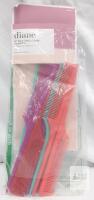 Diane SE443 9-inch Rat Tail Comb Set, 12-Pack, Assorted Colors, Plastic, For Styling and Sectioning