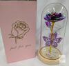 Decorative Artificial Rose Dome with LED Lights and Butterfly Ornament - 2