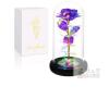 Galaxy Rose in Glass Dome with LED Lights, Iridescent Colors, Includes Gift Box