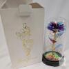 Galaxy Rose in Glass Dome with LED Lights, Iridescent Colors, Includes Gift Box - 2