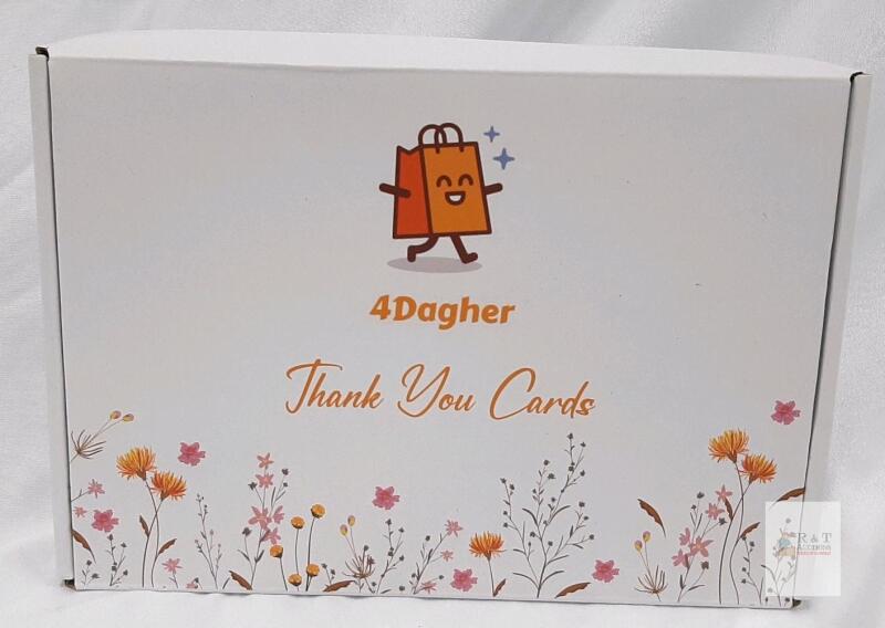 4Dagher Thank You Cards Set &ndash; 100 Cards, Envelopes, Stickers, Floral Design, 4x6" with Box