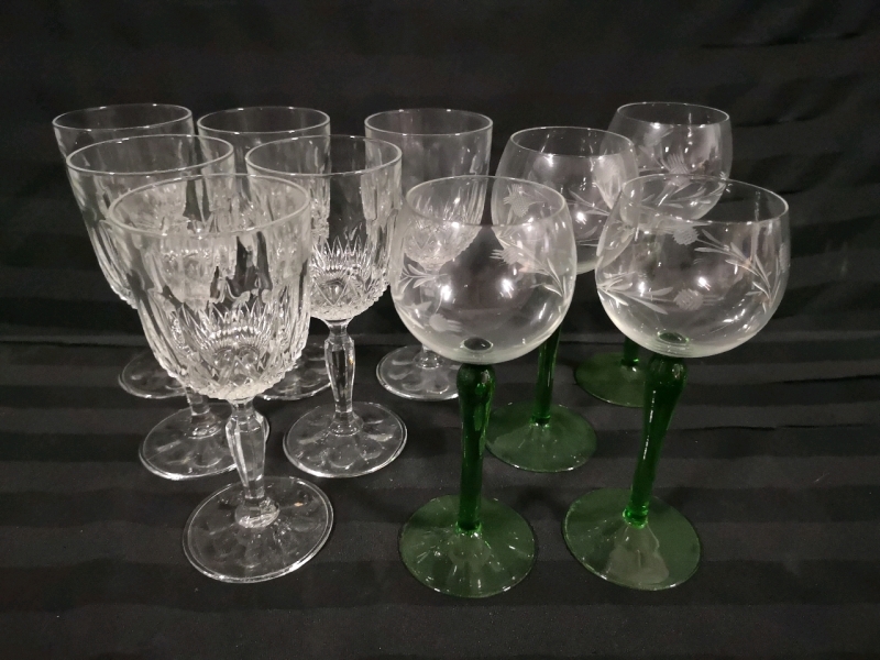 Vintage Stemware Wine Glasses